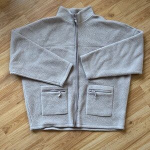 Topshop Oversized Zip-Up Fleece - Size M